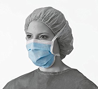 Medline NON27377 Standard Surgical Masks, Blue (Case of 300)