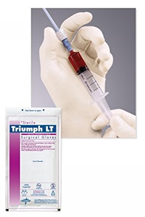 Medline MDS108075LT Triumph LT Sterile Powder-Free Latex Surgical Glove, Size 7.5, White (Pack of 200)