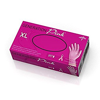 MEDLINE PINK6077 PINK6077H Generation Pink 3G Synthetic Exam Gloves (Pack of 90)