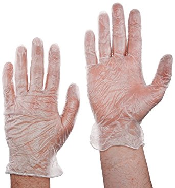 Tradex VLG5101 Ambitex Vinyl Powdered Multi-Purpose Gloves, Large, Clear (Pack of 1000)