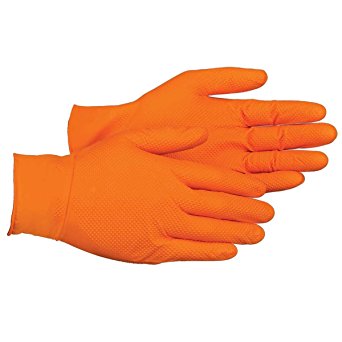 UltraSource Heavy Duty Nitrile Gloves, Tiger Grip, 7 mil Thickness, Hi-Vis Orange, 2X-Large (Pack of 90)