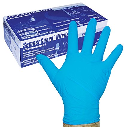 Sempermed 4-Mil Blue Nitrile Gloves-MediumBox/100, Medium