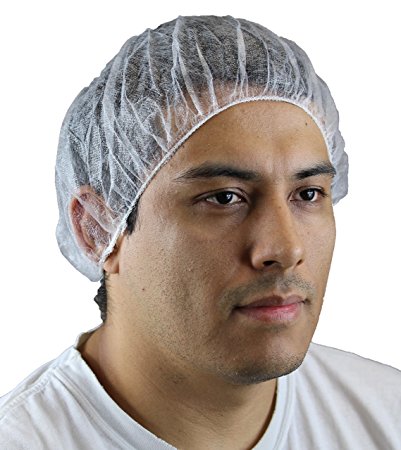 Disposable PLUS Hair net Bouffant Cap, White, Size 19 100 Pack