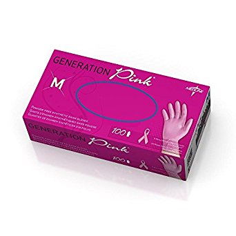 MEDLINE PINK6075 PINK6075H Generation Pink 3G Synthetic Exam Gloves (Pack of 100)