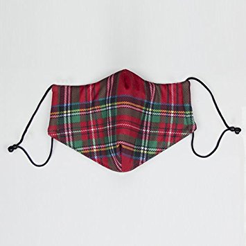 M11 Red Plaid Protective Face Mask (Available As Matching Scarf Set)