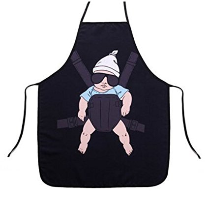 Novelty Kitchen Sexy Apron Naked Lady Boobs Naked Man Bikini Christmas Santa Claus Funny Creative Cooking Aprons for Boyfriend Christmas Gifts and Fun Party Kitchen Gag Gift (Baby)