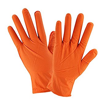 West Chester 2940 Industrial Grade Textured Disposable Nitrile Gloves, 7 mil, Powder Free: Orange, XX-Large, Box of 90