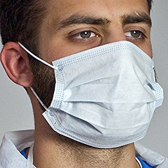 Royal Blue Non-Woven Face Masks With Ear Loops, Package of 500