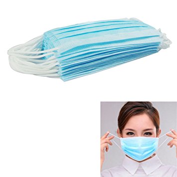 3-Ply Blue Dental Surgical Medical Ear-Loop Face Mask, Disposable, Case of 1000 pcs