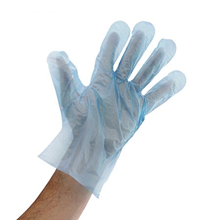 Royal Blue Disposable Poly Gloves, Extra Large, Package of 500 Pairs