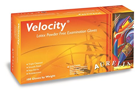 Aurelia Velocity Latex Glove, Powder Free, 9.4