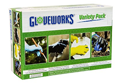 AMMEX - GWDIYSMBX - Latex and Nitrile Gloves - Gloveworks - 8 pairs/box, Industrial, Small/Medium (Pack of 8 Pairs)