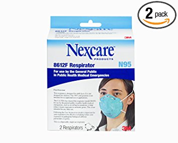 Nexcare Particulate Respirator 8612F - FDA Approved, 2-Count (Pack of 2)