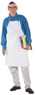 Kimberly-Clark Kleenguard A10 White Disposable General Purpose & Work Apron - Polyethylene Coating - 26 in Width - 36 in Length - 43744 [PRICE is per EACH]