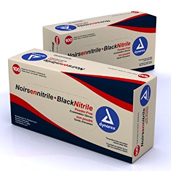 Dynarex® Black Nitrile Gloves - Large - HALF CASE - 5 BOXES