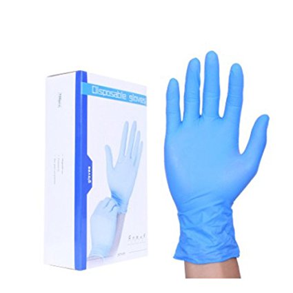 Nitrile Exam Gloves - Medical Grade, Powder Free, Latex Rubber Free, Disposable, Non Sterile, Food Safe, Indigo color (XL)