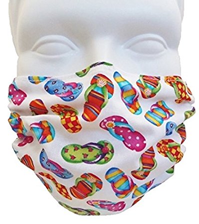 Flip Flops Style Face Mask - Filters Dust, Pollen, Allergens, Cold & Flu Germs -...