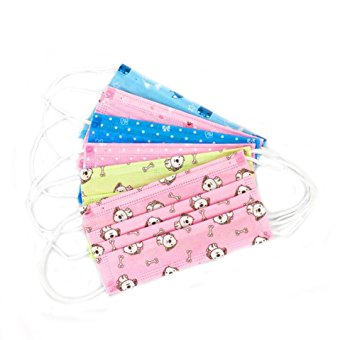 Ewandastore 3 Layer Colorful Print Non-woven Fabric Disposable Surgical Dust Filter Ear Loop...