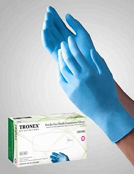 Tronex Gloves Nitrile Powder Free Textured Medium 100 ct