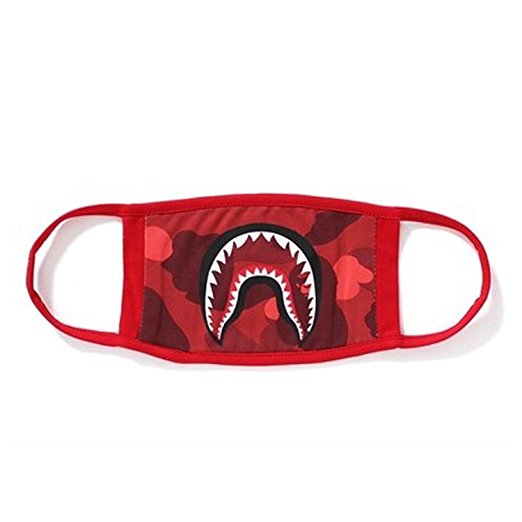 1 PackCamping First Aid Kits Bape Black Black Shark Face Mask