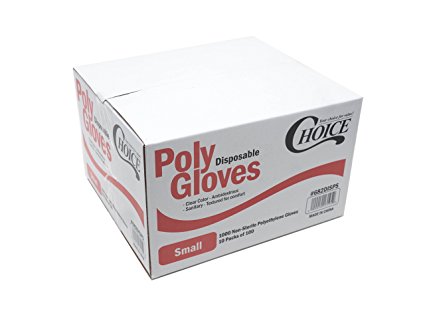 Choice Poly Disposable Polyethylene Gloves (Pack of 1000 - Small)
