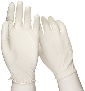 West Chester 2500I PosiShield Industrial Grade Disposable Latex Gloves, 4 mil, Lightly Powdered: White, Small, Box of 100