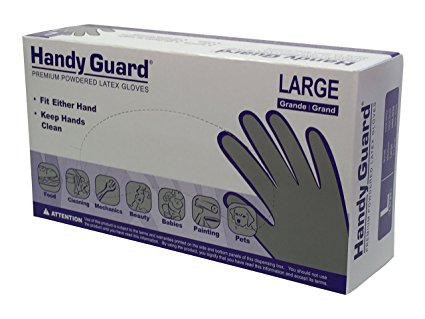Adenna Handy Guard 4 mil Latex Powdered Gloves (White, Large)