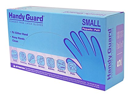 Adenna Handy Guard 4 mil Latex Powder Free Gloves (White, Small) Box of 100