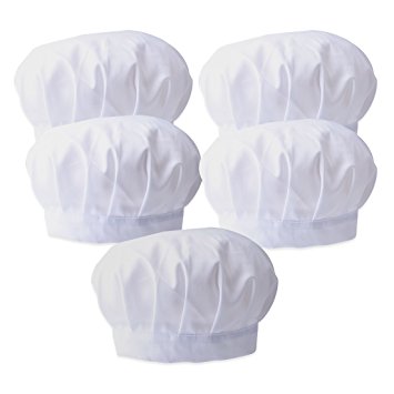 JoyFamily 5 Pieces Chef Hat with Comfortable Durable Soft Materials and Adjustable Size for Adults...