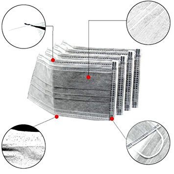 GS 50pcs Disposable 4 Layer Activated Carbon Face Mask Filter Non Woven Doctor Medical Anti-Dust...