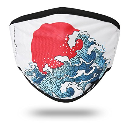 JayJay Japan Asian Pattern Design Dust Mouth Mask PM2.5 Washable Casual Fashion Mask,REDSUNRISE