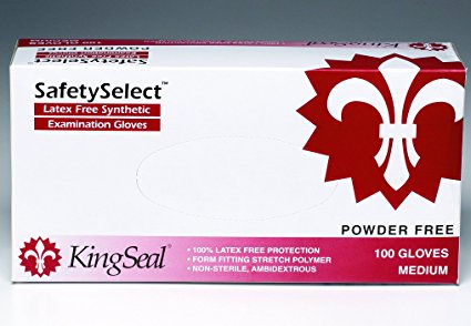 SafetySelect Vinyl Synthetic Medical Grade Gloves, Small, Powder-Free, Latex-Free, Ivory, 4 bx/100 per Case